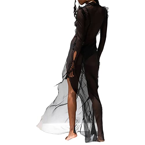 Y2K Crochet Maxi Cover Up Dress for Women