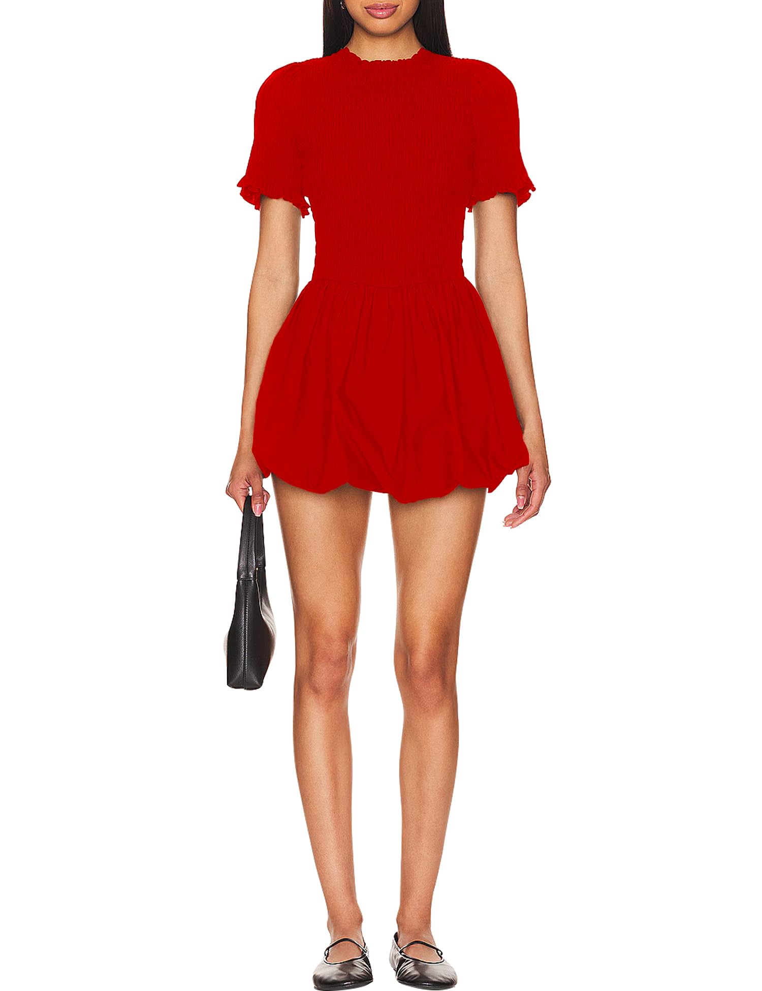 LuFeng Women's Cut-Out Bubble Sleeve Mini Dress for Party